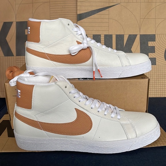 Nike SB Zoom Blazer Mid ISO white/LT cognac-white-white Men’s - Picture 2 of 16
